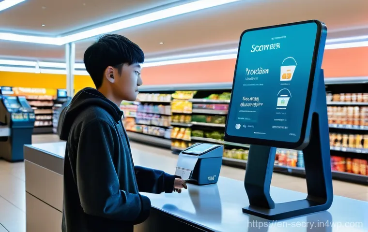인공지능과 바이오메트릭 보안의 결합 - **Left Panel (Home):** A parent, casually dressed, effortlessly unlocks their smart home front door ...